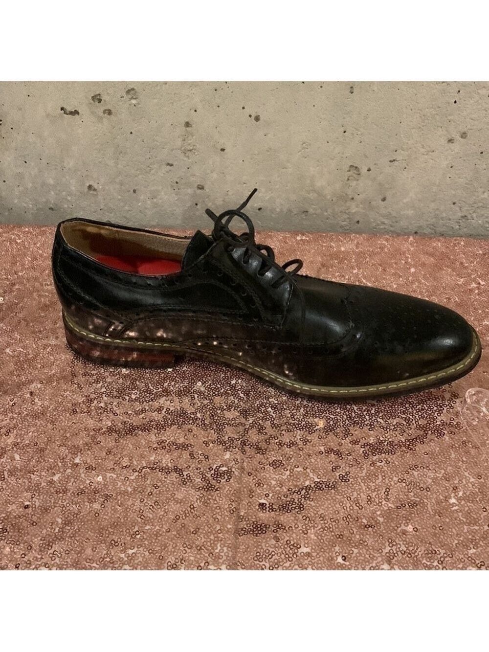 Bruno Marc Prince Black Oxford For Men - SZ 9.5 - Picture 2 of 8